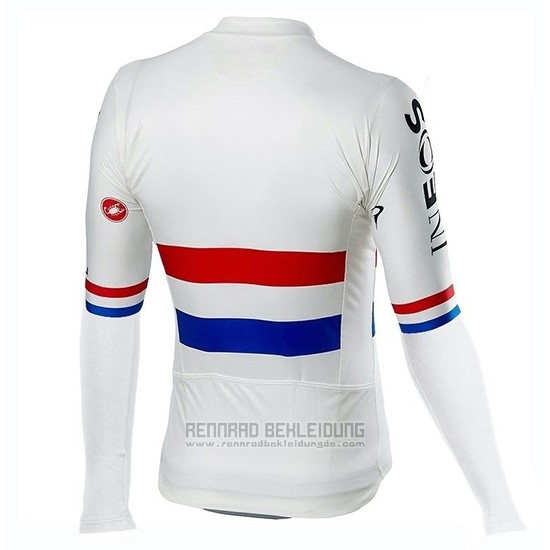 2019 Fahrradbekleidung Ineos Champion Uk Wei Trikot Langarm und Tragerhose - zum Schließen ins Bild klicken